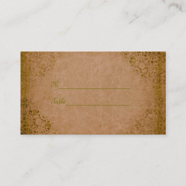 Tarjeta de lugar de mesa floral de Swirl Floral An (Anverso)