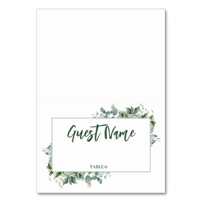 Tarjeta de lugar de mesa individual Eucalyptus (Anverso)