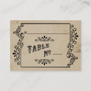 Tarjeta de lugar de mesa inspirada en el viejo oes