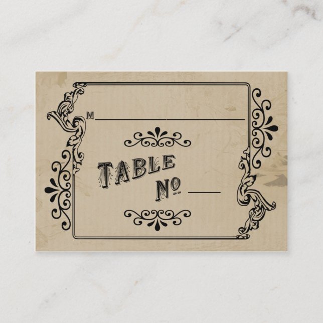 Tarjeta de lugar de mesa inspirada en el viejo oes (Anverso)
