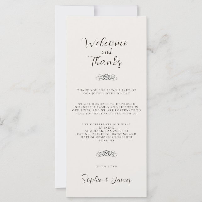Tarjeta de lugar de mesa minimalista gracias Boda (Anverso)