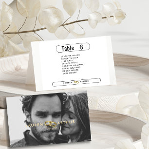 Tarjeta de lugar de mesa para Bodas de fotografía 