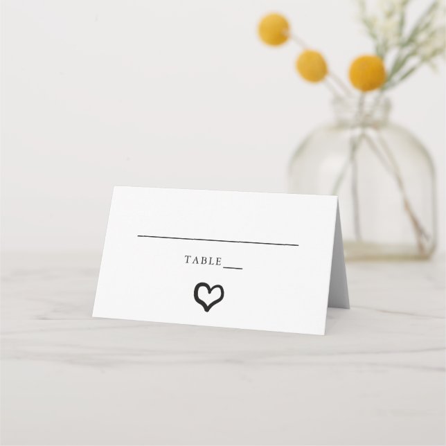Tarjeta de lugar de mesa plegada Boda personalizad (Anverso)