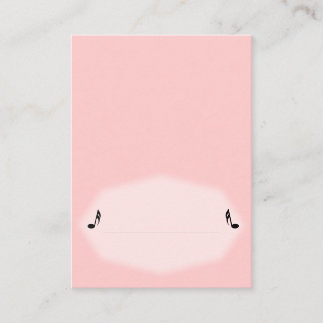 Tarjeta de lugar de música rosa (Anverso)