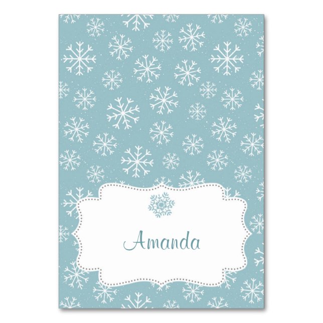 Tarjeta de lugar de nieve de invierno (Anverso)