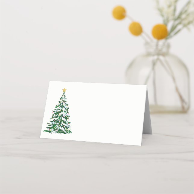 Tarjeta de lugar de nombre-árbol de Navidad (Anverso)