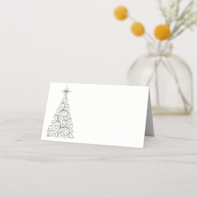 Tarjeta de lugar de nombre-árbol de Navidad (Anverso)