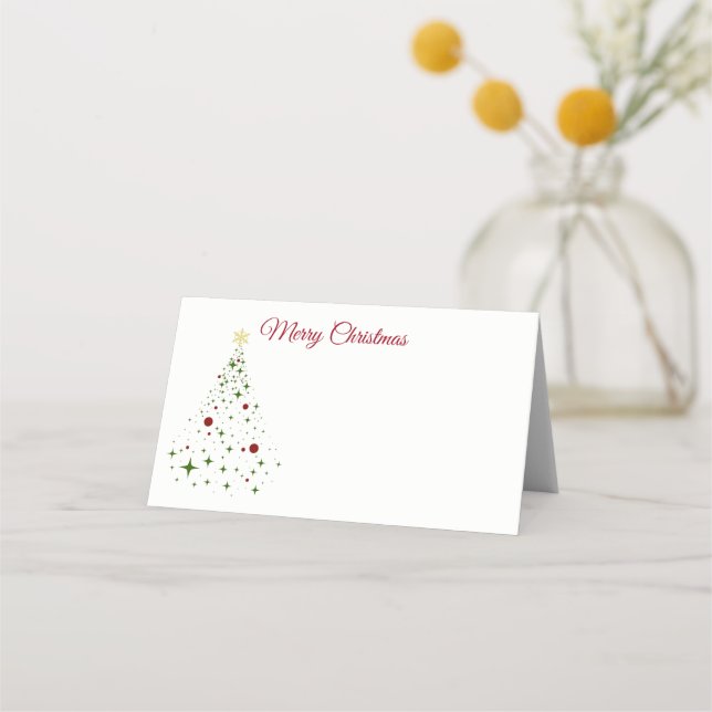 Tarjeta de lugar de nombre-árbol de Navidad (Anverso)