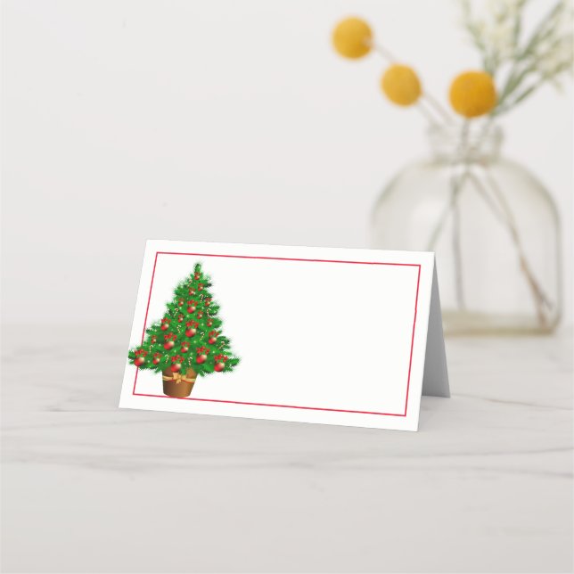 Tarjeta de lugar de nombre-árbol de Navidad (Anverso)