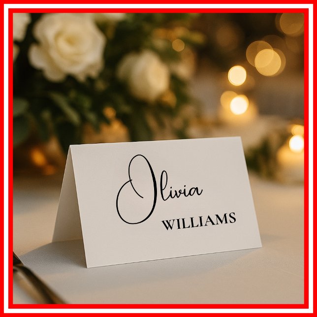 Tarjeta de lugar de nombre Boda simple Minimalista (Subido por el creador)