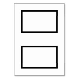 Tarjeta de lugar de nombre con techo blanco y negr