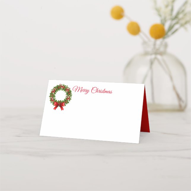 Tarjeta de lugar de nombre de Navidad (Anverso)
