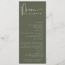 Tarjeta de lugar de nombre | Menú | Menús simples 