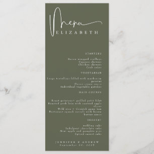 Tarjeta de lugar de nombre Menú Menús simples