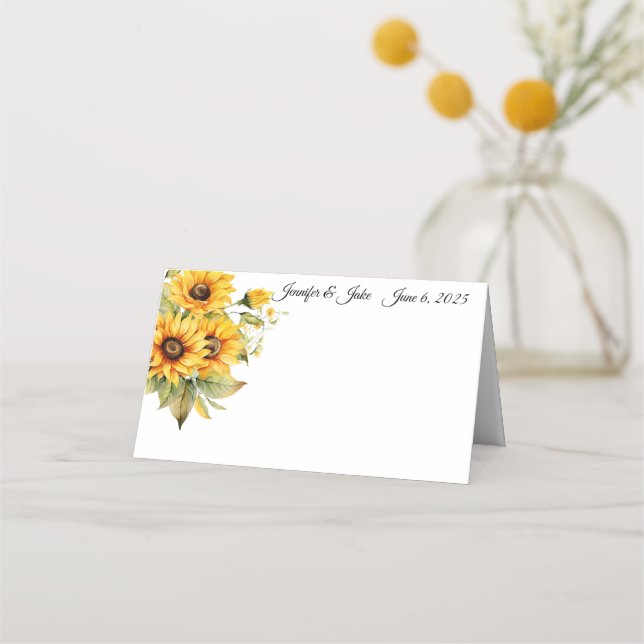 Tarjeta de lugar de nombre plegado boda (Anverso)