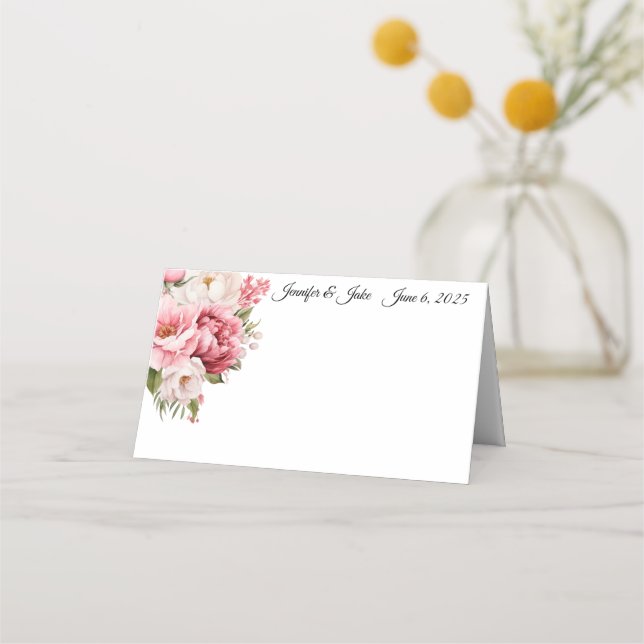 Tarjeta de lugar de nombre plegado boda (Anverso)