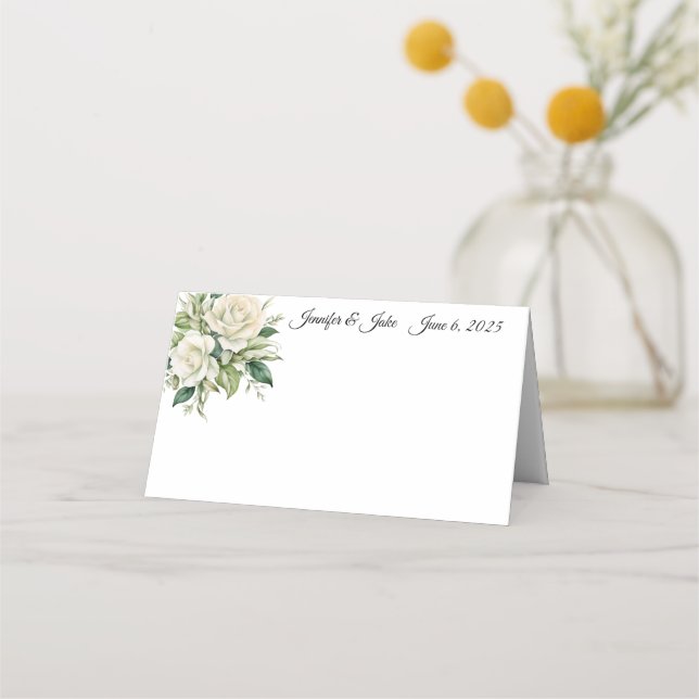 Tarjeta de lugar de nombre plegado boda (Anverso)