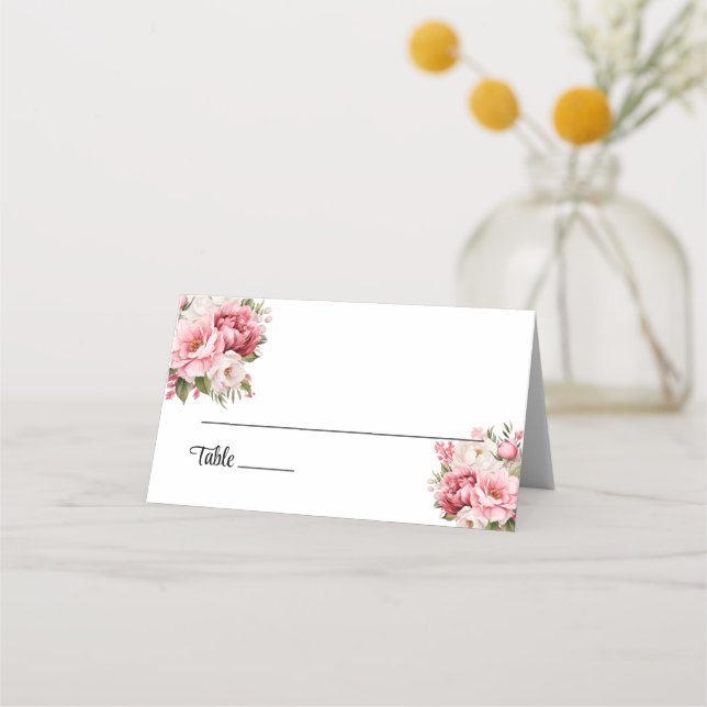 Tarjeta de lugar de nombre plegado boda (Anverso)