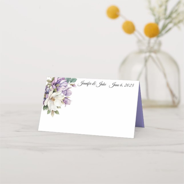 Tarjeta de lugar de nombre plegado boda (Anverso)