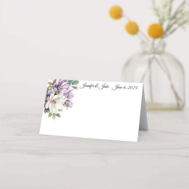 Tarjeta de lugar de nombre plegado boda (Anverso)