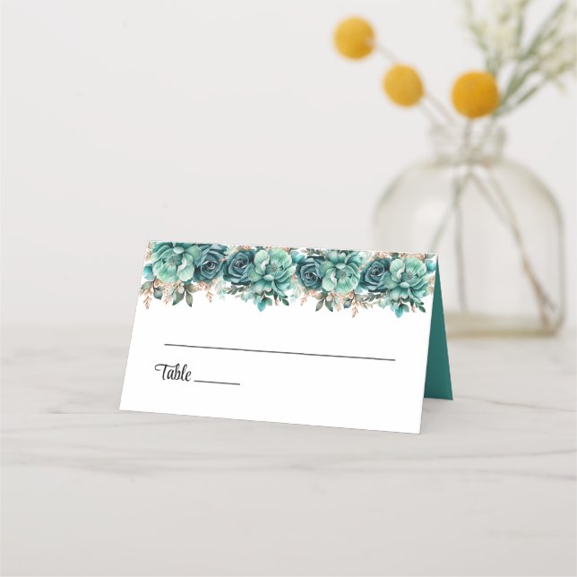 Tarjeta de lugar de nombre plegado boda (Anverso)