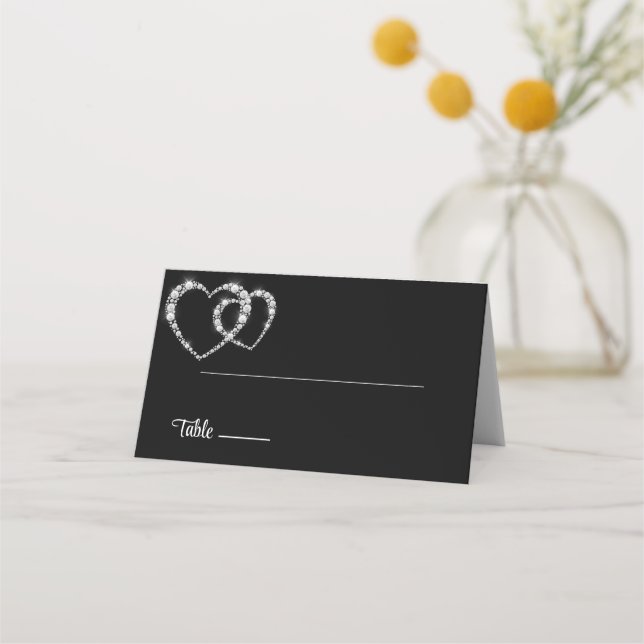 Tarjeta de lugar de nombre plegado boda (Anverso)