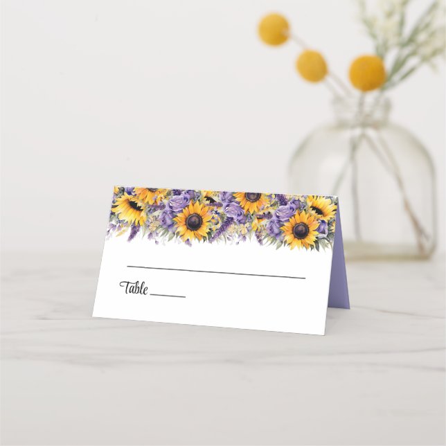 Tarjeta de lugar de nombre plegado boda (Anverso)