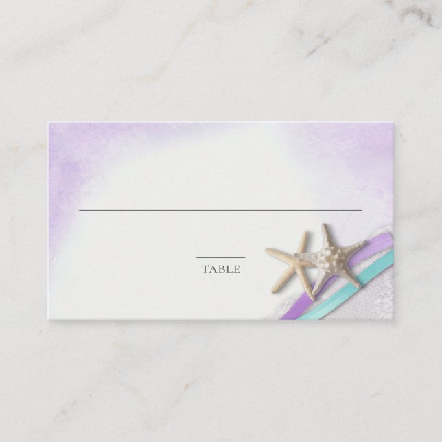 Tarjeta de lugar de orquídea cinta estrella de mar (Anverso)