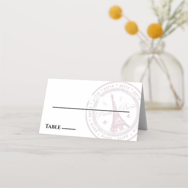Tarjeta de lugar de pasaporte de París rosa (Anverso)