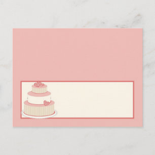 Tarjeta de lugar de pastelería Rosa/Boda crema