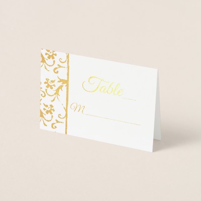 Tarjeta de lugar de Relieve metalizado de casamien (Anverso)