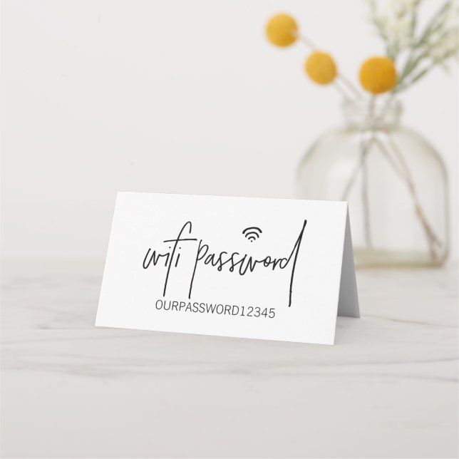 Tarjeta de lugar de RÓTULO de tabla de contraseñas (Anverso)