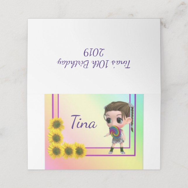 Tarjeta de lugar de tabla (Exterior desplegado)