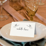 Tarjeta de lugar de tabla boda con nombre de invit<br><div class="desc">La tarjeta Boda Table Place Card con nombre de invitado editable muestra un fondo crema/marfil emparejado con un guión manuscrito para un toque de elegancia. Adornado con arcos vintage de coqueta francesa, se añade un encanto caprichoso, peculiar y lúdico. El diseño también incluye los nombres de la novia y del...</div>