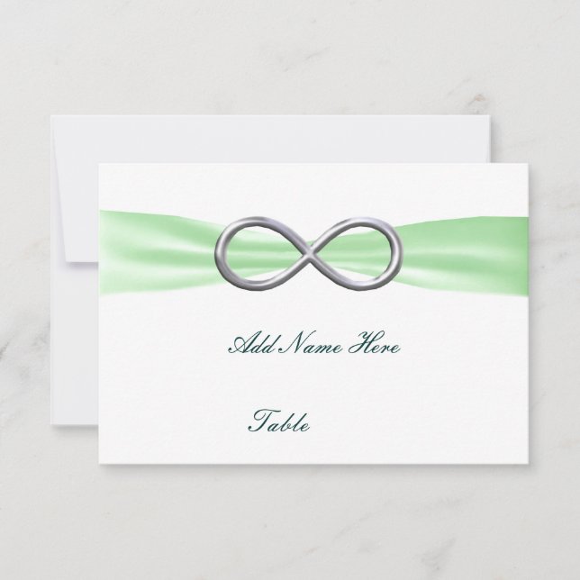 Tarjeta de lugar de tabla de Boda de infinito verd (Anverso)