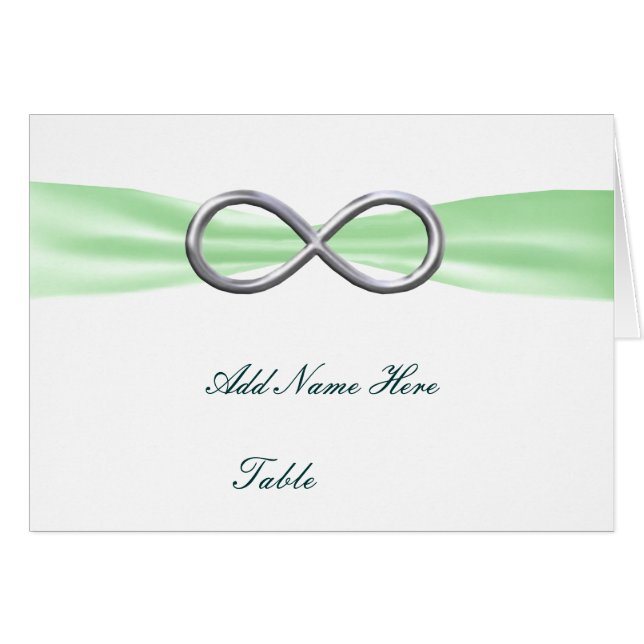 Tarjeta de lugar de tabla de Boda de infinito verd (Anverso (Horizontal))