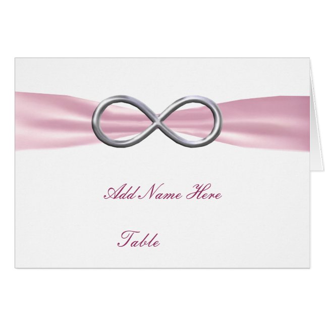 Tarjeta de lugar de tabla de Boda infinito rosa (Anverso (Horizontal))