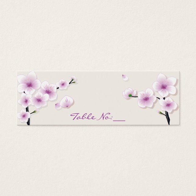 Tarjeta de lugar de tabla de floración de primaver (Frente)