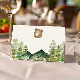 Tarjeta de lugar de tienda de comida Woodland Bear