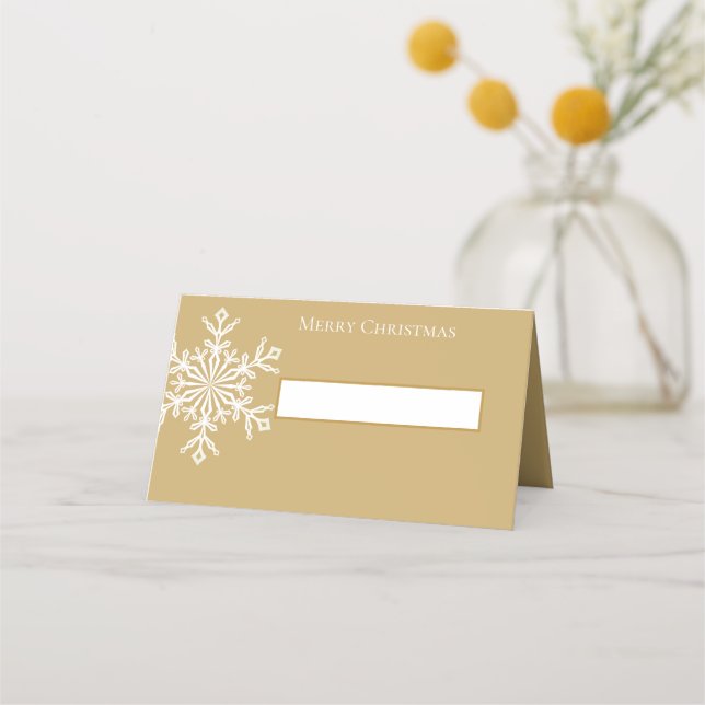 Tarjeta de lugar de vacaciones - Snowflake (Anverso)