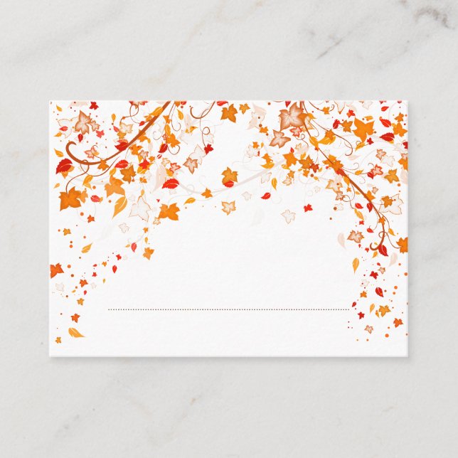 Tarjeta de lugar del Boda de flotación de otoño (Anverso)