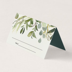 TARJETA DE LUGAR DEL BODA DE FOLLETOS DE ORO VERDE