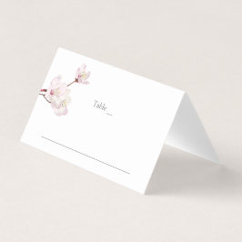 Tarjeta de lugar del Boda Sakura japonés con flore