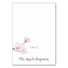 Tarjeta de lugar del Boda Sakura japonés con flore