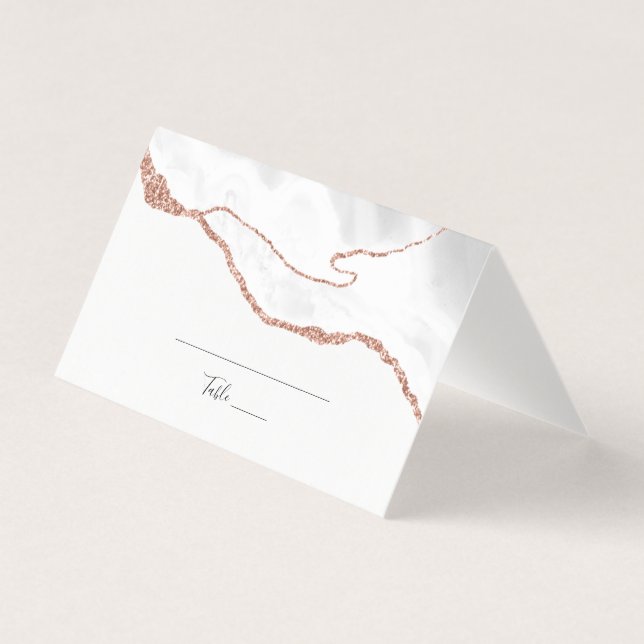 Tarjeta de Lugar Doblada de Rosa Blanca Elegante D (Anverso)