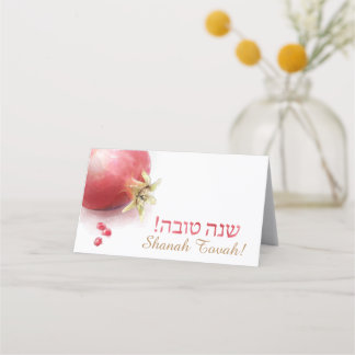 Tarjeta de lugar doblada para la mesa de Rosh HaSh