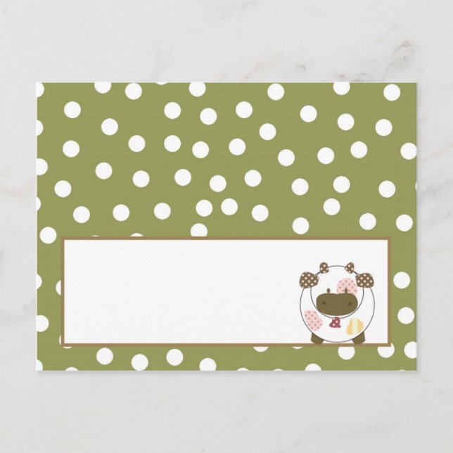 Tarjeta de lugar escribible Abby's Farm Pink Girly (Anverso)