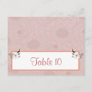 Tarjeta de lugar escribible Aves de amor floral ro