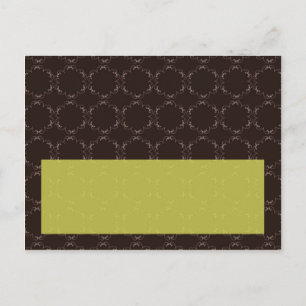 Tarjeta de lugar escribible de boda marrón/verde v