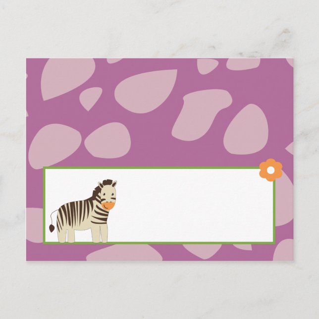 Tarjeta de lugar escribible Jacana Purple Animals (Anverso)